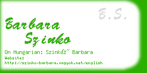 barbara szinko business card